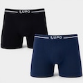 Kit 2 Cuecas Boxer Lupo Microfibra - Adulto PRETO/AZUL