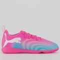 Chuteira Futsal Infantil Puma Future 9 Play ROSA