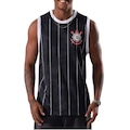 Camiseta Regata do Corinthians Nos Braziline Masculina PRETO/BRANCO