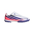 Chuteira Society Infantil adidas Tiras Ajustáveis F50 Hyperfast Club BRANCO/ROXO CLA