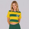 Blusa Cropped do Flamengo Virar Feminina AMARELO