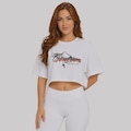 Blusa Cropped do Corinthians Fiel Até o Fim Oversized Feminina BRANCO