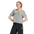 Camiseta adidas Estampa Food Treino Feminina CINZA