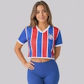 Blusa Cropped do Bahia Tricolor Feminina AZUL