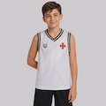Camiseta Regata Vasco Faixa Identidade Vascaína Infantil BRANCO