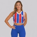 Blusa Cropped Regata do Bahia Tricolor Feminina AZUL