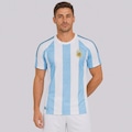 Camisa Argentina Retrô 2008 Listrada Masculina BRANCO
