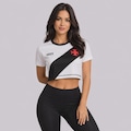 Blusa Cropped do Vasco Sprint Feminina BRANCO
