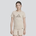 Camiseta Adidas Logo Leopardo Infantil BEGE