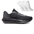 Tênis Masculino Olympikus Index 4 + 3 Pares de Meias PRETO/CINZA