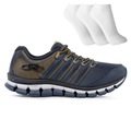 Tênis Masculino Olympikus Dynamic + 3 Pares de Meias AZUL/AMARELO ESC