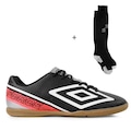 Chuteira de Futsal Umbro Force Masculina + Meião Team PRETO