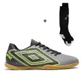 Chuteira de Futsal Adulto Umbro Mutant + Meião Umbro Team CINZA