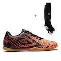 Chuteira de Futsal Adulto Umbro Mutant + Meião Umbro Team LARANJA
