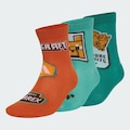 Kit Meias adidas x Minecraft com 3 Pares Infantil AZUL/VERDE