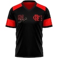 Camisa do Flamengo Zico Retrô Braziline Masculina PRETO/VERMELHO