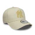 Boné Unissex New Era 9Forty A-Frame New York Yankees Metallic - Aba Curva BEGE