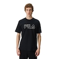 Camiseta Fila Regular Letter Outline Masculina PRETO/BRANCO