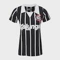 Camisa Polo Corinthians Coimbra Retrô Kalunga Feminina PRETO