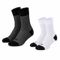 Kit 2 Meias Cano Médio Mauro Ribeiro Carbon Reflex Refletiva PRETO/BRANCO
