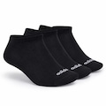 Kit de Meias adidas Cano Baixo Finas Linear com  3 Pares - Adulto PRETO