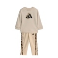 Conjunto Blusão adidas + Calça Legging Animal Infantil BEGE