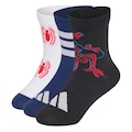 Kit Meias Cano Médio Marvel Spider-Man com 3 Pares Infantil PRETO/AZUL ESC