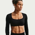 Top Dri-FIT Nike Manga Longa Zenvy Feminino PRETO/PRETO