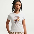 Camiseta Cropped Nike Sportswear Chill Knit MSC Feminina BRANCO/MARROM