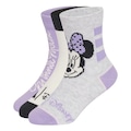 Kit Meias adidas x Disney Minnie Mouse com 3 Pares - Infantil CINZA/ROXO