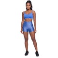 Conjunto Feminina Fitness Top Alça Fina e Short New Zig Vekyo Roupa De Academia Treino Musculação AZUL