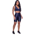 Conjunto Feminina Fitness Top Bojo e Bermuda New Zig Vekyo Roupa De Academia Treino Musculação AZUL ESCURO