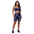 Conjunto Feminina Fitness Top Alça Fina e Bermuda New Zig Vekyo Roupa De Academia Musculação AZUL ESCURO