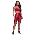 Conjunto Feminina Fitness Top Alça Fina e Bermuda New Zig Vekyo Roupa De Academia Musculação VERMELHO