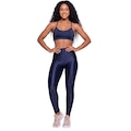 Conjunto Feminina Fitness Top Alça Fina e Calça New Zig Vekyo Roupa De Academia Musculação AZUL ESCURO