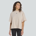 Camiseta adidas Boyfriend 3 Listras Feminina BEGE