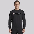 Blusão de Moletom Champion Crewnek Athletic Script  INK Masculino PRETO