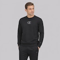 Blusão de Moletom Champion Crewnek Motion Logo Masculino PRETO