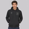Jaqueta de Moletom do Corinthians X Sabotage com Balaclava Masculina PRETO
