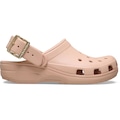 Sandália Crocs Classic Metallic Buckle Clog Blush - Unissex BEGE