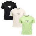 Kit 3 Camisetas Diadora Big Logo Masculino VERDE