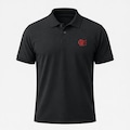 Camisa Polo do Flamengo Bordado Tradição Betel - Masculina PRETO