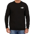 Camiseta Manga Longa Puma Ess Small Logo Crew Fleece - Masculina PRETO