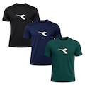 Kit 3 Camisetas Diadora Big Logo Masculino PRETO