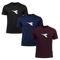 Kit 3 Camisetas Diadora Big Logo Masculino AZUL ESCURO