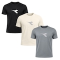 Kit 3 Camisetas Diadora Big Logo Masculino PRETO