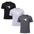 Kit 3 Camisetas Diadora Big Logo Masculino PRETO