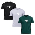 Kit 3 Camisetas Diadora Big Logo Masculino PRETO