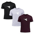 Kit 3 Camisetas Diadora Big Logo Masculino PRETO