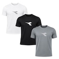 Kit 3 Camisetas Diadora Big Logo Masculino CINZA